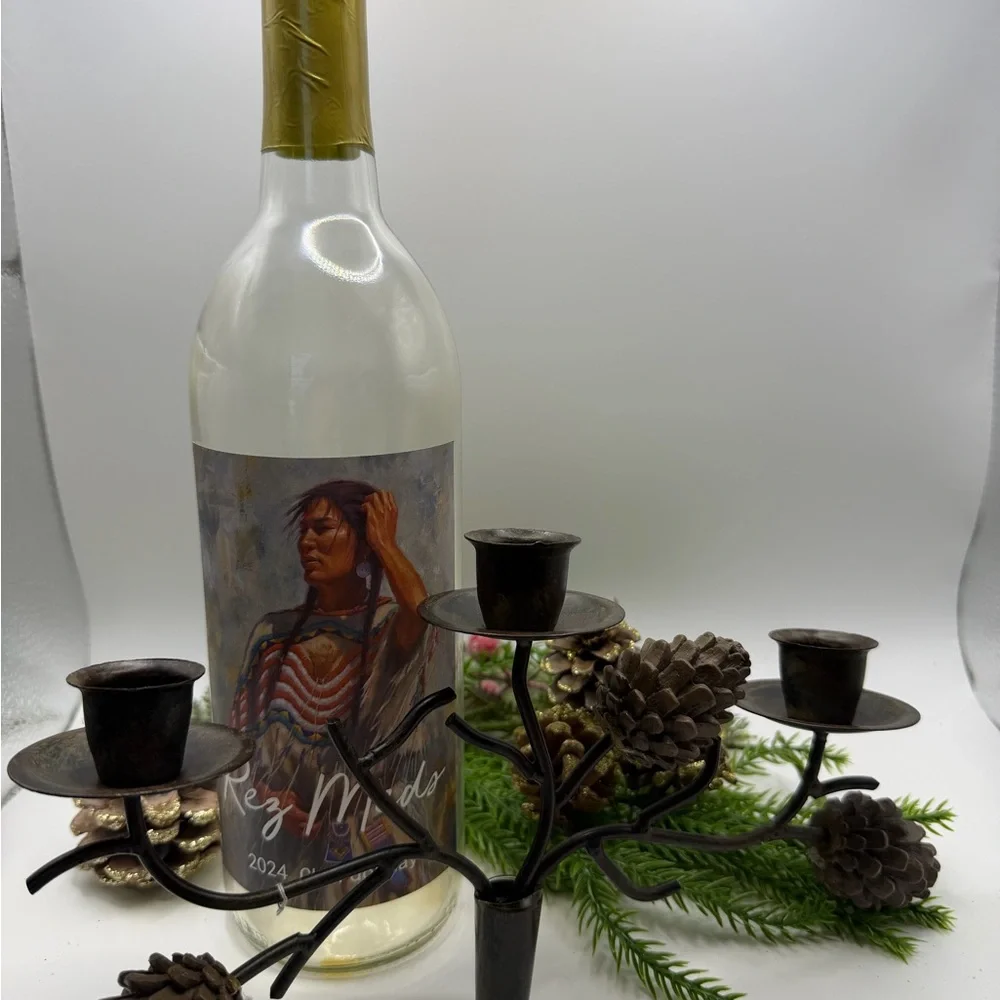 Rustic Metal Pinecone Wine Bottle Candle Stick Holder - Picture 5 of 17